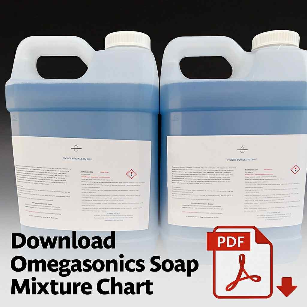 Omegasonics Soap Mixture Chart