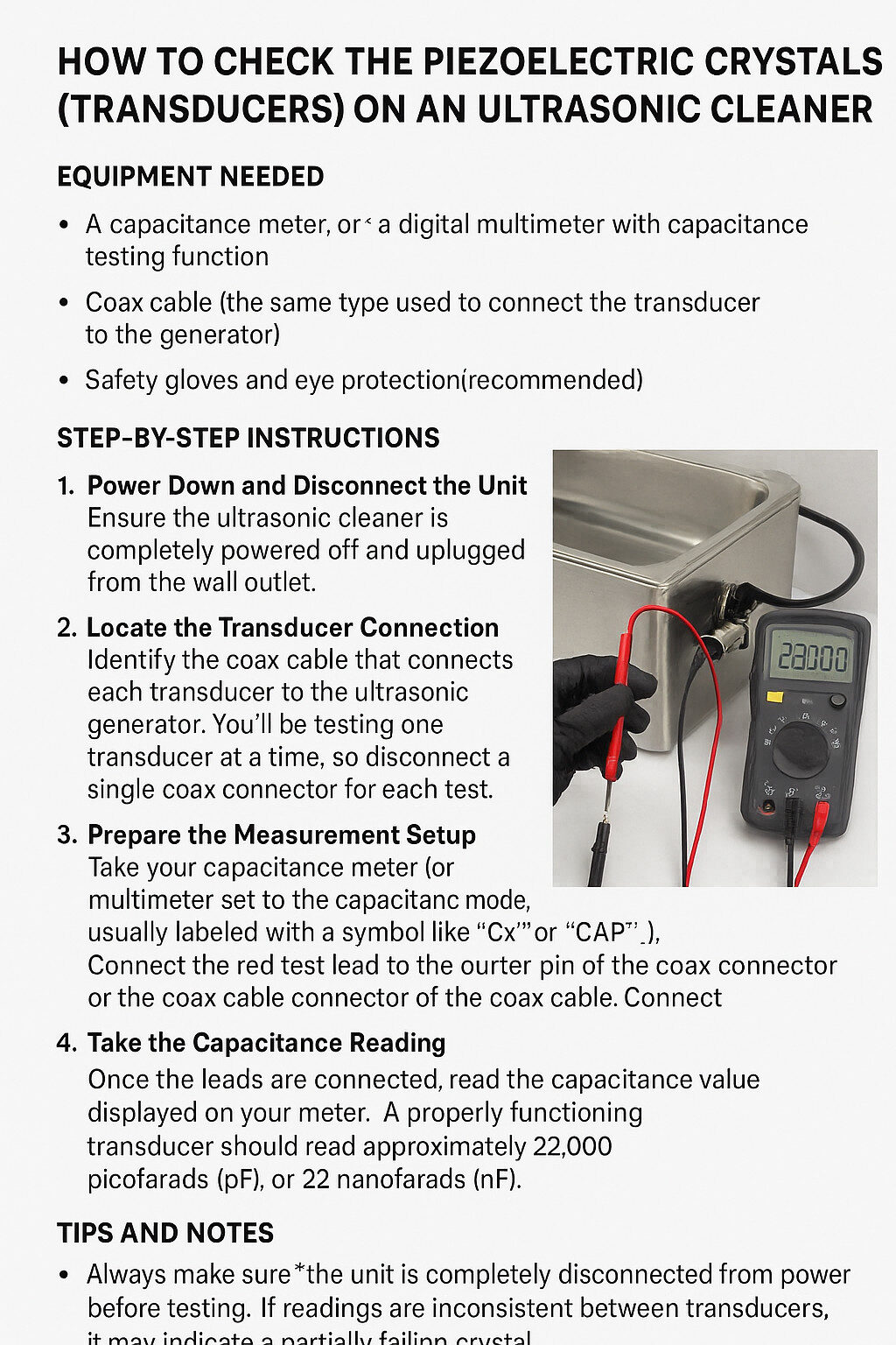 how to test an ultrasonic transducers